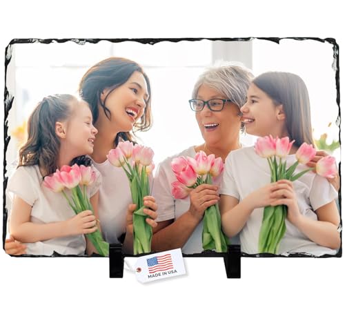LOUISMIAA Personalized Picture Frame Custom Photo Stone Rock Slate Plaque Frames, Customized Gifts for Mothers Fathers Day Valentine's Day Wedding Birthday Christmas, Rectangular Shape 11.8 * 7.87 in - color: Rectangular-11.8*7.87 inch