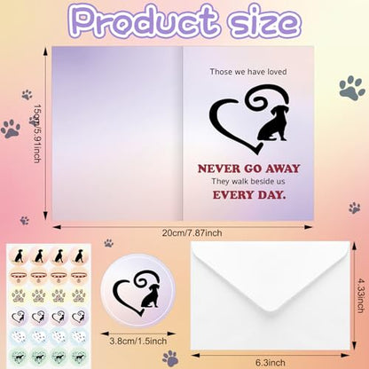 Geyoga 36 Set Pet Sympathy Card with Envelope Bulk, Colorful Style - color: Colorful Style