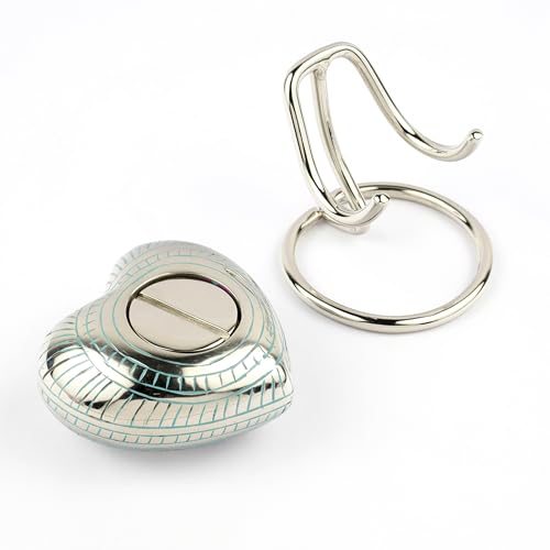 Heart Shaped Brass Small Urn for Human Ashes Keepsake with Engraved Birds – Mini Cremation Urn with Velvet Box & Brass Stand – Memorial Keepsake for Ashes of Adult Male, Female and Infant (Green) - color: Green