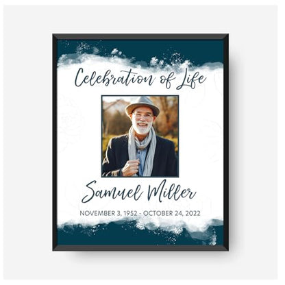 Funeral Welcome Sign, Celebration of Life Welcome Sign, in Loving Memory Sign, Celebration of Life, Celebration of Life Sign, Memorial Sign with Photo,Funeral Welcome Sign #sq2 - color: Version #30