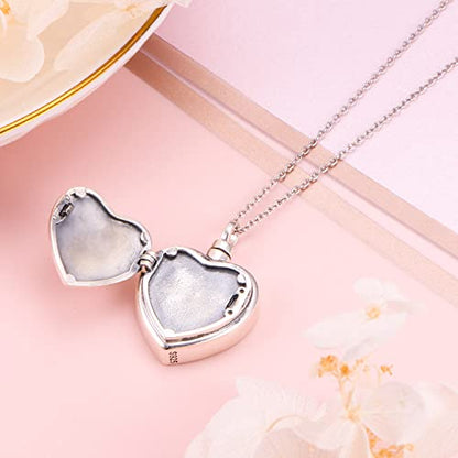 Yearace Urn Necklace for Ashes Sterling Silver Filigree Locket Necklace that Holds Pictures Heart Keepsake Memorial Necklace Cremation Jewelry for Ashes for Women Men - style: Filigree Flower Urn Necklace