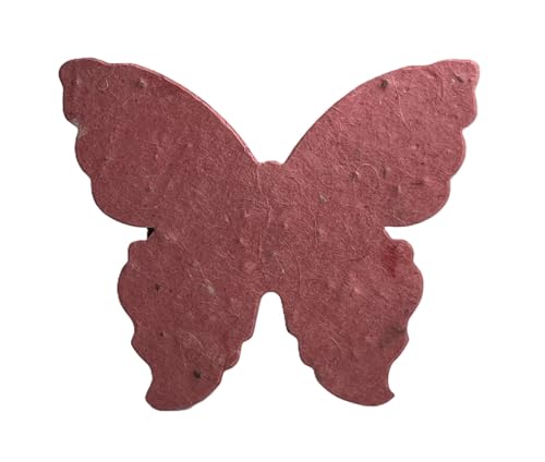 Of The Earth Handmade Paper - Wildflower Seed Paper Butterfly Shape - Large 3" - Set of 24 (68s Pink Lotka) - color: 68s Pink Lotka