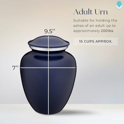 Geturns - Adult Custom Butterfly Cremation Urns for Human Ashes I Cobalt Blue Large Funeral Urn for Female and Male I 200 lbs - color: Cobalt Blue