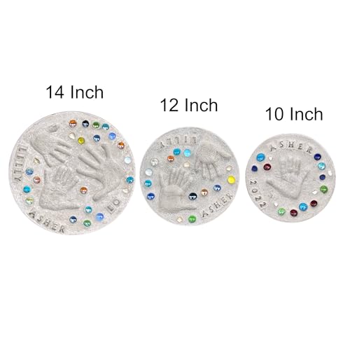 Large DIY Handprint Stepping Stone Kit, Mother's Day Gift, Footprint Stepping Stone (10 Inch + Stamp Set) - size: 10 Inch + Stamp Set