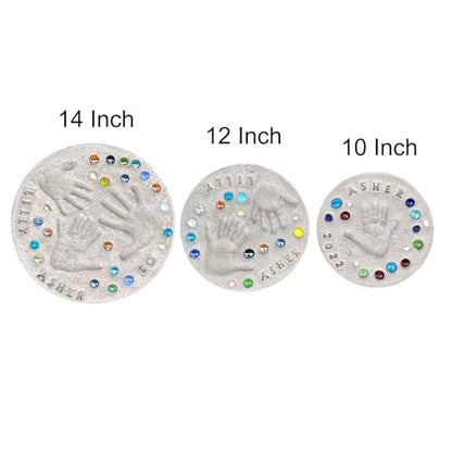 Large DIY Handprint Stepping Stone Kit, Mother's Day Gift, Footprint Stepping Stone (10 Inch + Stamp Set) - size: 10 Inch + Stamp Set
