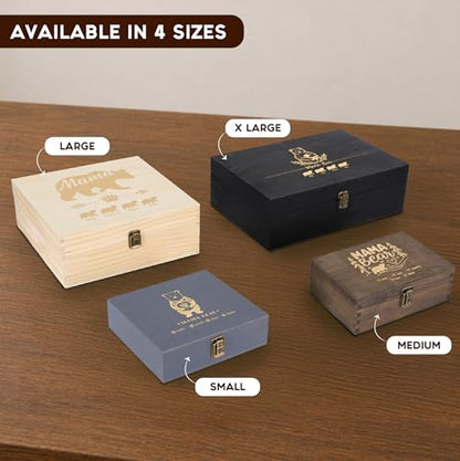 Personalized Mama Bear Memory Box, Engraved Gift for Mom or Grandma - style: 19. Mama Bear Designs