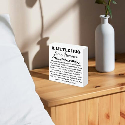 Sympathy Gifts Memorial Wooden Box Sign Sympathy Table Decoration Memorial Gift for Loss of Loved Father Mother Son Brother Sister in Loving Memory Sign Plaque 5X5 Inches