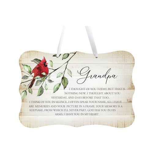 LifeSong Milestones Memorial Wall Hanging Signs Bereavement Keepsake Condolence Funeral Gift For Loss of Loved One 8x12 (Grandpa I Thought Of You (White)) - color: Grandpa I Thought Of You (White)