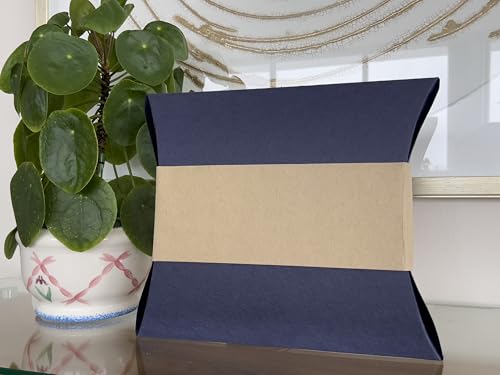 Biodegradable & Water Soluble Pillow Urn for Human + Pet Ashes | Eco-Friendly Memorial (200 cu in) - Navy Blue & Beige