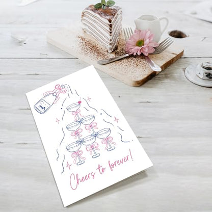 Supoeguk Funny Cheers Engagement Card, Congrats Wedding Card for Friend, Engagement Gift for Her Him, Cheers to Forever - color: Engagement