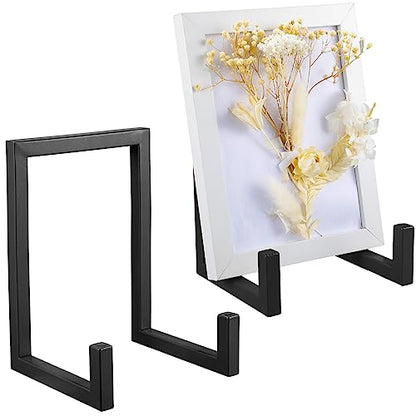2 Pcs Large Plate Stands for Display Metal Frame Holder, Black, 8 Inch - color: Black, size: 8 Inch