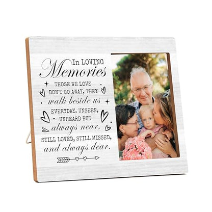 Memorial Picture Frame - In Loving Memory Wood Photo Frame, Sympathy & Bereavement Gifts for Loss of Mom, Dad & Grandparents - Funeral Remembrance Gift - style: Memorial 02