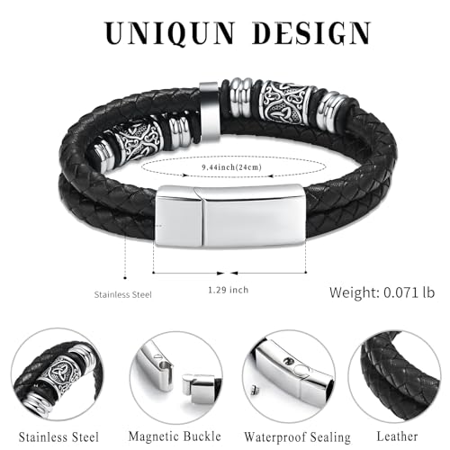 Hearbeingt Memorial Urn Bracelet for Ashes Leather Cremation Jewelry - color: Silver 24cm