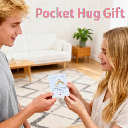 YOJO Pocket Hug Keychain, Love Keychain with Positive Affirmation Card, Emotional Support, Inspirational Gift - color: White