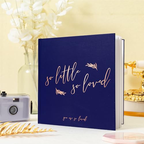 Calculs So Little So Loved Baby Shower Guest Book, Blue - color: Blue & Rose Gold