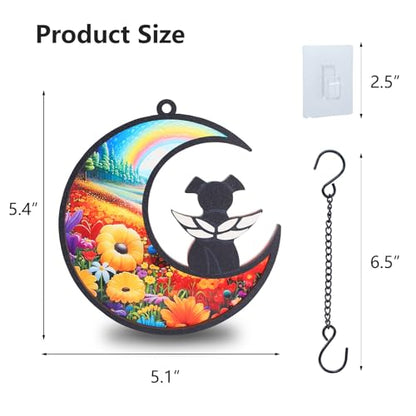 DIY Dog Angel Memorial Suncatcher with Sympathy Card,Rainbow Bridge Dog Memorial Gifts,Loss of Pet Sympathy Gift Dog,Dog Lovers Gifts for Women (2-Rainbow Bridge) - color: 2-rainbow Bridge