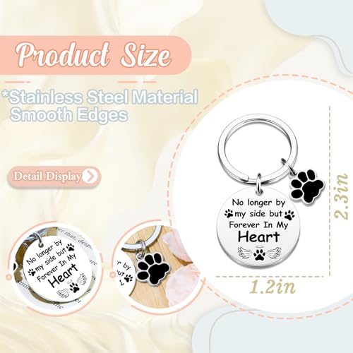 Dog Memorial Gifts for Loss of Dog Keychain Pet Memorial Gifts for Dogs | Pet Loss Sympathy Gift Dogs Passing Away Remembrance Gift - No Longer by My Side Forever in My Heart