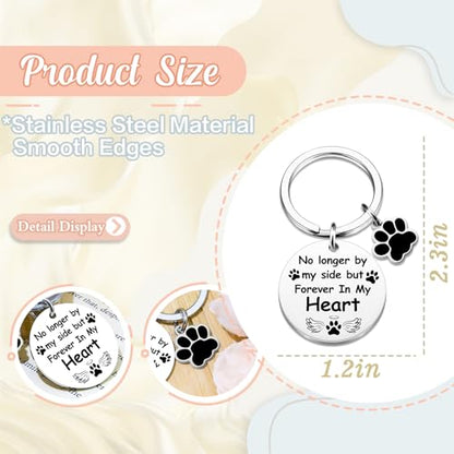Dog Memorial Gifts for Loss of Dog Keychain Pet Memorial Gifts for Dogs | Pet Loss Sympathy Gift Dogs Passing Away Remembrance Gift - No Longer by My Side Forever in My Heart