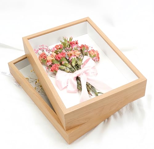 2 Pack 4x6 Shadow Box Frame，HD Glass Wooden Burlywood Hollow Photo Frame,Burlywood Frames for Flower Pressing, Seashell Display Box ,Pet Memorial Shadow Box ( 2pcs 4X6) - color: Burlywood, size: 4X6 2Pack