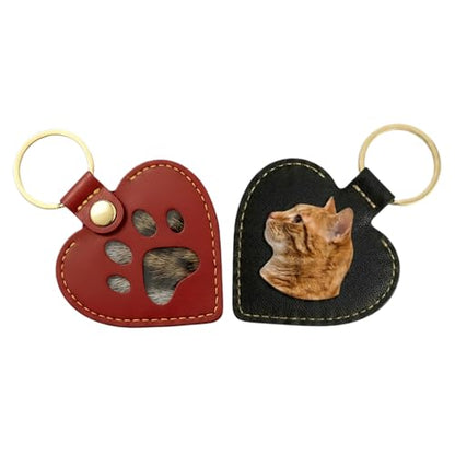 Pet Fur Keepsake Keychain - Dog Hair & Cat Fur Memory Charm, Pet Memorial Gift for Dog and Cat Lovers （Red+Black，2-Piece Basic）