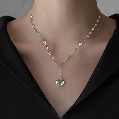 Personalized Heart Locket Necklace for Women Stainless Steel- Heart Necklace - color: silver