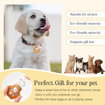 6 Pcs Pet Fur Memory Charm Keychain, Dog Hair Keychain for Memorial | Unique Pet Memorial Gifts for Dogs, Handmade Pet Fur Keepsake to Preserve Dog or Cat Hair