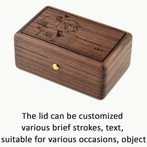 Sinzyo Custom Photo You are My Sunshine Wood Jewelry Music Box Vintage Wind Up Musical Box For Christmas Gift Birthday,Valentine's Day(Walnut Wooden)