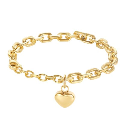 Heart Cremation Bracelets For Ashes Of Loved Ones Memorial Urn Bracelet For Women Stainless Steel Keepsake Jewelry - color: Gold