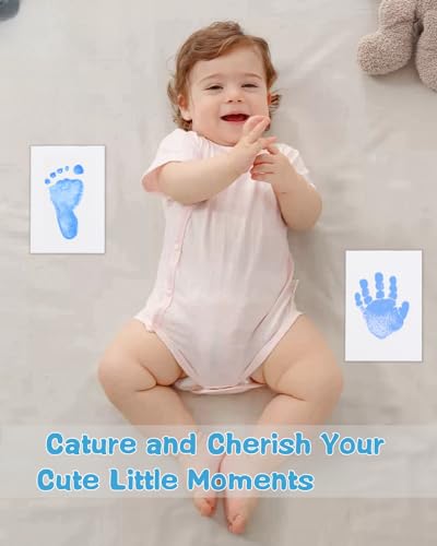 Baby Hand and Footprint Kit,Inkless Print Kit,Safe Non-Toxic for Baby - color: Blue