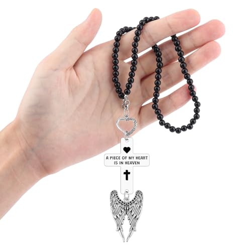 Heigebi Memorial Car Charm Sympathy Gift for Loss of Mother Father Daughter Son Sister Brother Car Rearview Mirror Hanging Accessories Memorial Ornament Remembrance Keepsake