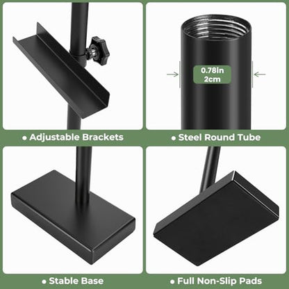Rofio Adjustable Tabletop Easel, Picture Frame & Sign Display Stand, Black | Metal tabletop easel for frames, artwork, posters and signs up to 28.5 in; fits displays up to 1.26 in thick; nonslip base - color: Black