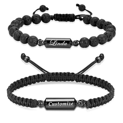 Hearbeingt Cylinder Cremation Bracelet for Ashes Adjustable Rope Urn Bangle - color: Customize