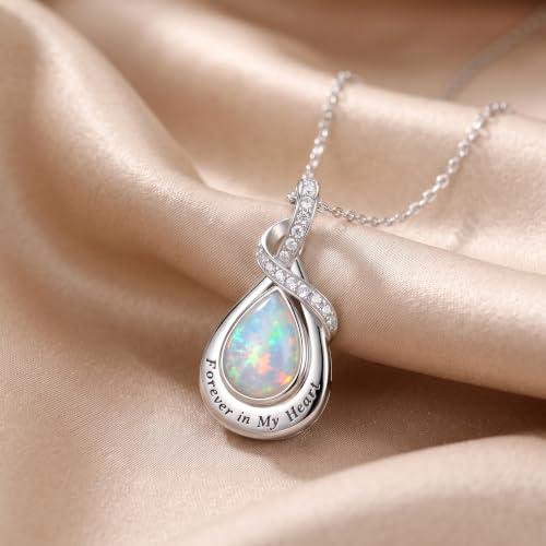 Urn Necklace for Ashes Blue opal Cremation Necklace Keepsake Memory Jewelry for Ashes of Loved Ones Keepsake - style: Memorial Cremation Urn