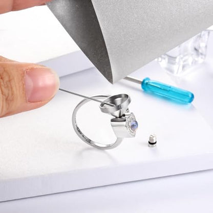 Sterling Silver Urn Ring for Ashes: Cremation Jewelry Keepsake for Women
