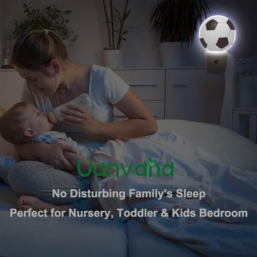 American Football Night Light Popular Sports Play Soccer Ball LED Dusk to Dawn Plug-in Nightlight Auto Sensor for Bedroom Bathroom Hallway Living Room - color: Football Soccer Ball