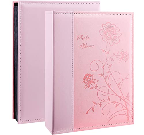 Artmag Photo Album 4x6 300 Photos, Extra Large Capacity Leather Cover Wedding Family Photo Albums Holds 300 Horizontal 4x6 Photos(Pink) - color: Pink, size: 300 Pockets