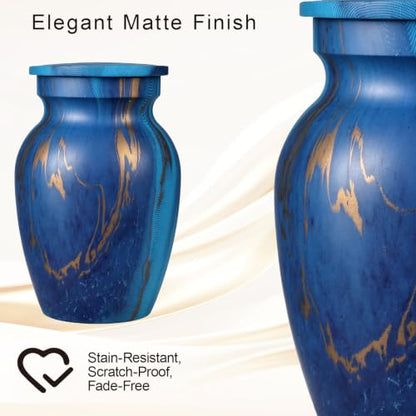 Small Keepsake Cremation Urns for Human Ashes, Memorial Urns, Dark Blue - color: Dark Blue