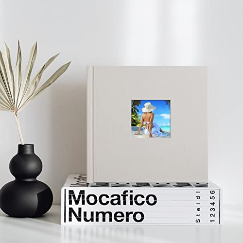 1DOT2 Small Photo Album 4x6, Hold 60 Photos with Memo, Beige - color: Beige, size: 4x6