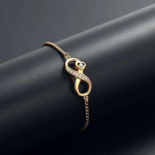 Urn for Ashes Infinity Bracelet for Women Girl Cubic Zirconia Cremation Keepsake Jewelry Gift for Human - color: Customize