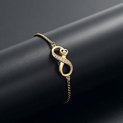 Urn for Ashes Infinity Bracelet for Women Girl Cubic Zirconia Cremation Keepsake Jewelry Gift for Human - color: Customize