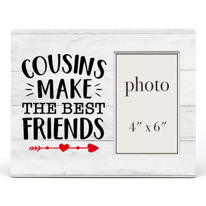 Cousins Gifts Wood Picture Frame, Cousins Gifts for Birthday Christmas | Graduation Picture Frames, 4X6 Inches Photo - color: COUSINS