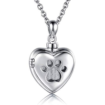 925 Sterling Silver Cremation Jewelry for Pet Ash Urn Necklace for Dog Cat | Memorial Ash Pendant Women Remembrance Keepsake Gift for Loss of Loved Furry Friend - style: pet urn locket necklace