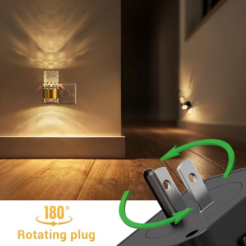 L LOHAS LED Night Light, Modern Night Lights Plug into Wall 3000K Soft Warm - color: Gold Ring-3000K Chips, size: 1 Pack