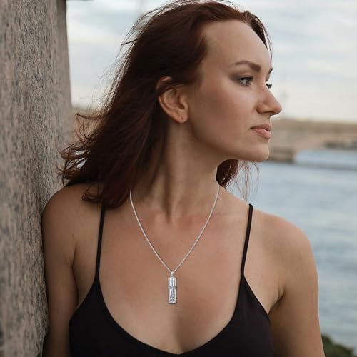 Aniu S925 Sterling Silver Urn Necklace Cremation Jewelry for Ashes - color: St Michael-B