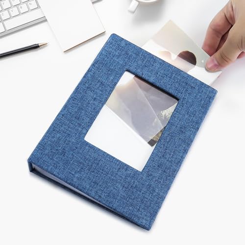 Vienrose 4x6 Small Photo Album, 2 Pack, 100 Photos, Blue | Linen Cover, Mini Photo Album, Baby Memory Book, Wedding Family Travel - color: Blue, size: 4x6 50 Pockets