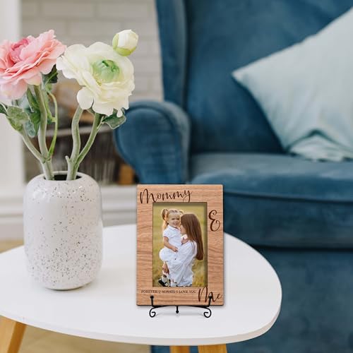 Mom Picture Frame, Mommy And Me Photo Frame, Best Mom Gift, Mother's Day Birthday Gift, 4x6 Wood Desk Frame - L09 - style: mommy and me