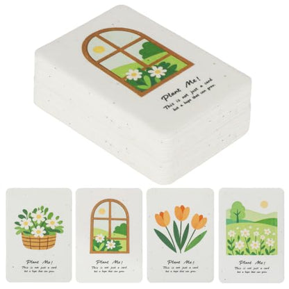 80 Pcs Plantable Wildflower Seed Paper Greeting Card, Gift Tags-4 Styles - style: 80Pcs-Flower Cards
