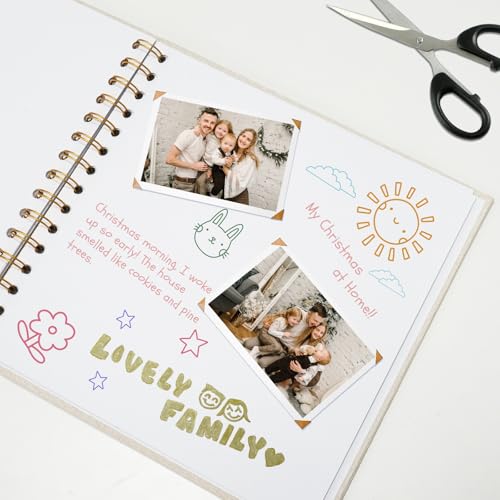 8x8 Inch Scrapbook DIY Photo Album, 20 Sheets (40 Pages), Beige - color: Beige, size: 8 x 8 Inch 20 Sheets