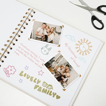 8x8 Inch Scrapbook DIY Photo Album, 20 Sheets (40 Pages), Beige - color: Beige, size: 8 x 8 Inch 20 Sheets