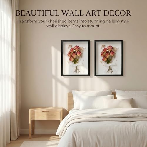 3 Pcs 8x10 Inch Shadow Box Frames Acrylic,Shadow Box Frame Display Cases,Cases for Pressed Flowers Keepsakes Tickets Photos (Black) - color: Black